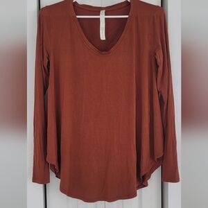 lululemon athletica Brown Long Sleeve Relaxed Blouse